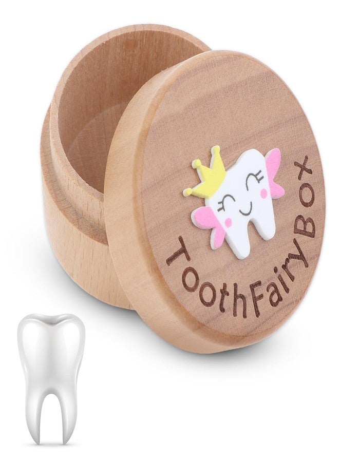 Aeaocvo Tooth Keepsake Box Lost Teeth Holder Wooden Tooth Fairy Box with 3D Carved Tooth, Souvenir Dropped Tooth for First Lost Teeth or Kids Boys and Girls Baby Shower - Image 1